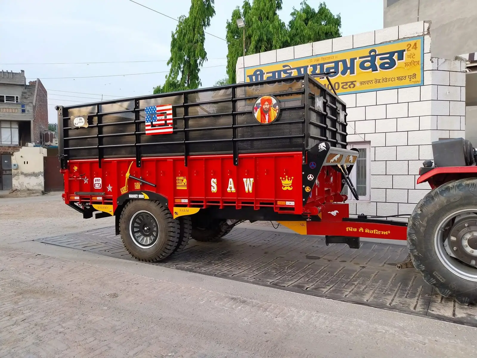 Sahni Agri Works Flagship 2K PU Paint Hydraulic Tractor Trolley Dhuri Weigh Bridge